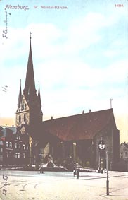 Alte Ansichtskarte Flensburg St Nicolai Kirche