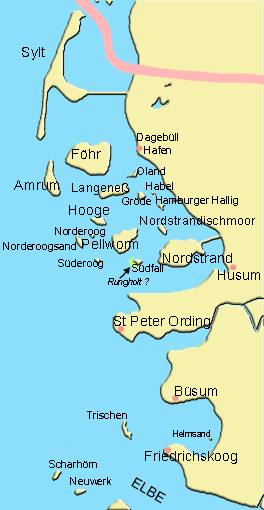 Nordfriesische Inseln und Halligen - Karte