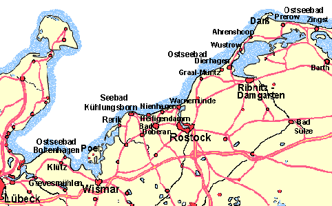 Insel Rügen - Landkarte Küste