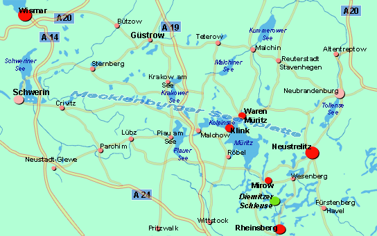 Mecklenburger Seenplatte - Karte