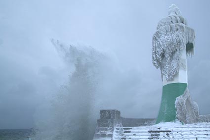Sassnitz Leuchtturm im Winter